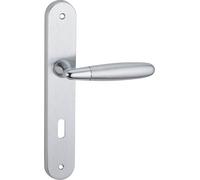 Ensemble de poignées pour porte de chambre Mirella2 trou de arré 7mm, entr'axes 195mm, chromé brillant/satiné - THIRARD