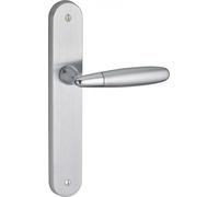 Ensemble de poignées pour porte intérieure Mirella2 sans trou, carré 7mm, entr'axes 195mm, chromé brillant/satiné - THIRARD
