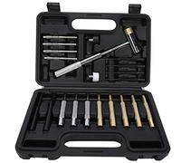 Ensemble de poinçons 21 pièces, kit d’outils de poinçonnage rond pour installations mécaniques avec boîte de rangement, poinçons à goupille en acier au carbone et laiton de haute