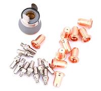 Ensemble de Pointe de Coupe au Plasma 22 Pièces PT60 PT40 avec Becs d'Électrode 1.0mm et Bouclier Stand-Off pour Torche de Découpe Métallique Précise Professionnelle