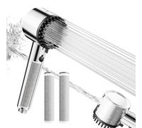 Ensemble de pommeau de douche avec filtre à 20 niveaux et 3 filtres à charbon actif, 5 modes, finition chromée