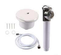 Ensemble de pommeau de douche haute pression avec tuyau rétractable de 4 m pour yacht, bateau, caravane, camping-car (ensemble de douche avec tuyau de 4 m)