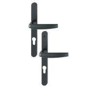 Ensemble de porte-fenêtre plaque étroite Atlanta 1530/300LMSGL HOPPE 195mm Noir 9714 Clé i Entr.92 C.8 - ép.68/77 - 3401168