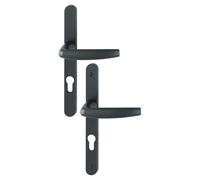 Ensemble de porte-fenêtre plaque étroite Atlanta 1530/300LMSGL HOPPE Noir mat Clé i Ent.70 - ép.78-87 - 3304368