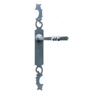 Ensemble de porte rustique BOUVET - Ligne AQUITAINE 49 - Fer patiné - Clé L - 000460