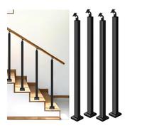 Ensemble De Poteaux De Balustrade De Transition, Poteau D'escalier En Métal, Tiges De Garde-corps De Terrasse En Métal Intérieur/extérieur, Réglables À 270° Pour Porche, Béton(4PCS,90cm)