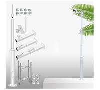 Ensemble de poteaux de caméra de sécurité de surveillance extérieure, poteau fendu avec supports, cage d'armature, vis pour parking, cour, réverbère solaire