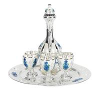 Ensemble de Pots de Verres à Vin en Alliage de Zinc, Ensemble de Service Décoratif Exquis pour la Maison, Fête de Mariage, 1 Plateau, 6 Verres, 1 Pot (#)