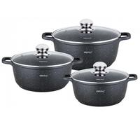 KINGHOFF Ensemble de Casseroles KH-1606 Fonte Marbrée 3 Pièces