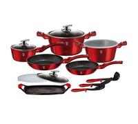 Berlinger Haus ensemble de pots 16 éléments Metallic Line Burgundy BH6781