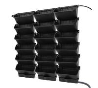 Ensemble de pots suspendus auto-arrosables - 18 pots - Fixation murale - Écran LCD - Minuterie - Noir