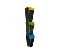 Practic BINI 3x35l Set de 3 poubelles pratiques - Bleu, Jaune, Vert