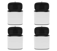 Ensemble de poubelles murales, 4 pièces - Poubelle murale de 5 litres - Rectangulaire - Acier inoxydable et plastique - Pour cuisine, salle de bain, toilettes - Blanc