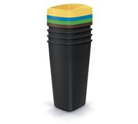 Ensemble de poubelles Prosperplast COMPACTA Q DROP SET – Capacité : 4 x 25 l, couleur : noir recyclé