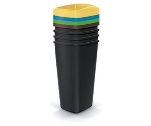 Ensemble de poubelles Prosperplast COMPACTA Q DROP SET – Capacité : 4 x 25 l, couleur : noir recyclé