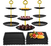 Ensemble de présentoirs pour buffet de desserts, composé de 9 pièces, idéal pour les fêtes et les événements