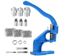 Ensemble de presse à œillets en aluminium, presse manuelle avec 3 matrices et 1500 œillets (6/10/12 mm), couleur bleue