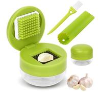 Ensemble de presse-ail de la marque Unyqoos® – comprend une presse-ail, un éplucheur en silicone et une brosse de nettoyage. Fabriqué en acier inoxydable (aptes au contact alimentaire) et en polypropy
