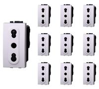Ensemble de prises, 10 pièces, blanches, compatibles avec Bticino Living Light