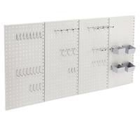 Ensemble de prises murales rectangulaires Amazon Basics, en métal, 48 pièces, couleur gris