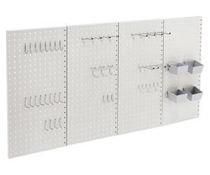 Ensemble de prises murales rectangulaires Amazon Basics, en métal, 48 pièces, couleur gris