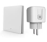 Ensemble de prises sans fil, 3500W,sans fil pour lampes et appareils (blanc, 1 interrupteur + 1 prise)
