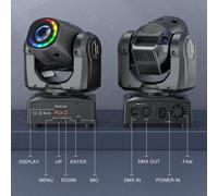 Ensemble de projecteurs à tête mobile - Projecteurs de scène RGB - Lot de 2 - 50 W - Angle de diffusion de 15° - Compatible DMX512 - Prise EU