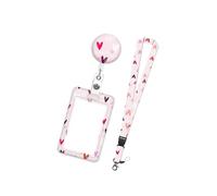 Ensemble de protecteurs de cartes verticaux et de lanière de cou, protecteurs de cartes d ' identité papillon, porte-badge rétractable en ABS pour le bureau, porte-badge rétractable en ABS