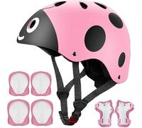 Ensemble de protection pour enfants - Casques, genouillères et coudières - Rose - Mixte - 3 à 8 ans