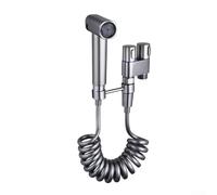 Ensemble de pulvérisateur de bidet intégré en polyuréthane avec valve d'angle en acier inoxydable, buse ABS et support en laiton