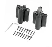 Ensemble de quincaillerie de portail - Charnières de tension à ressort réglables - Loquet à double entrée - Sécurité enfant - En nylon noir - Acier inoxydable - Résistant à la rouille - Installation