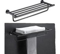 Ensemble de quincaillerie de salle de bain, acier inoxydable, porte-serviettes noir, 005YB