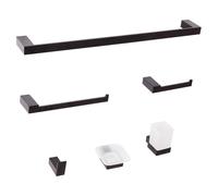 Ensemble de Quincaillerie de Salle de Bain Minimaliste 6 Pièces en Aluminium Mat