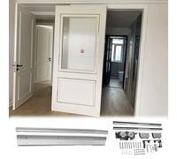 Ensemble de quincaillerie Moderne pour Porte coulissante à Fermeture amortie, système de Rail dissimulé en Aluminium de 160 cm pour Portes intérieures Simples, Fonctionnement Silencieux avec