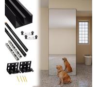 Ensemble de quincaillerie pour Porte coulissante Invisible, système de Rail de 44,5 Pouces pour Un Fonctionnement en Douceur, Design intérieur Moderne - Installation Facile, Durable, solutio