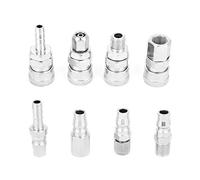 Ensemble de Raccords Pneumatiques à Connexion Rapide de Type C de 3/8 Pouces, 8 Pièces, Coupleurs de Tuyaux d'air Durables pour des Connexions Efficaces d'outils Pneumatiques