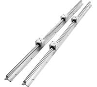 Ensemble de rails de guidage linéaires, SBR12 1000 mm, 2 pièces de rails de guidage SBR12 de 39,4 pouces/1000 mm et 4 pièces de blocs coulissants SBR12UU, ensemble de rails linéaires et de roulements
