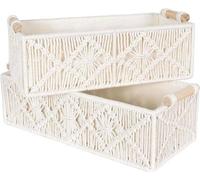 Ensemble de rangement en tresse de corde blanche, 2 pièces