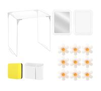 Ensemble de rangement pour casier - Miroir et étagère de rangement pour | Dimensions de l'étagère : 28 x 26 x 30 cm | Construction en polystyrène et PVC | Kit complet avec étagère miroir et tableau