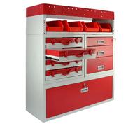 Ensemble de Rayonnages en Métal pour Van Rouge Flamme