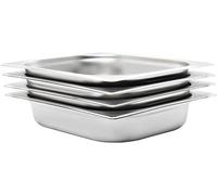 Ensemble de récipients Gastronorm, 4 pièces, format GN 1/2, hauteur 65 mm, en acier inoxydable, capacité de 4 litres, empilables, pour buffets, tables chaudes, bains-marie, services de restauration et