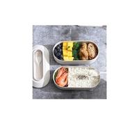 Ensemble de récipients pour aliments micro-ondes à trois couches avec cuillère fourche réutilisable - rose