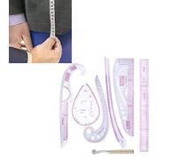 Ensemble de Règles de Queue de 7 Pièces avec Règle de Vêtements, Règle de Motif, Règle de Coupe, Règle de Cage à Manches, Jeu de Règles de Courbe, Roue de Ligne et Combinaison de