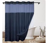 Ensemble de rideau de douche de luxe avec partie supérieure en mesh, dimensions 180x190 cm