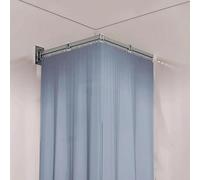 Ensemble de rideau de douche pliable - Séparation de douche invisible - En PE - Étanche - 4 pièces - Gris