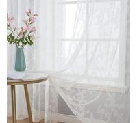 Ensemble de rideaux à motif floral romantique, 140 cm de largeur, 175 cm de hauteur, lot de 2