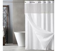 Ensemble de rideaux de douche Azomor double, sans crochets, avec doublure amovible et fenêtre