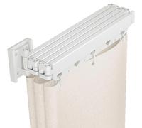 Ensemble de rideaux de douche pliables - Séparation de salle de bain invisible - 5 pièces - Blanc - PE étanche - Surface lisse - Ourlet standard - Pour les toilettes