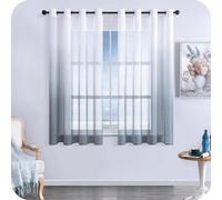 Ensemble de rideaux gris 145 x 140 cm, style moderne, pour chambre d'enfant