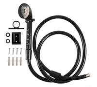 Ensemble de robinet de baignoire et de douche en alliage de zinc avec pulvérisateur portatif pour camping-car, kit de montage mural à 2 trous avec tuyau de 1,5 m, finition noire pour station de douche